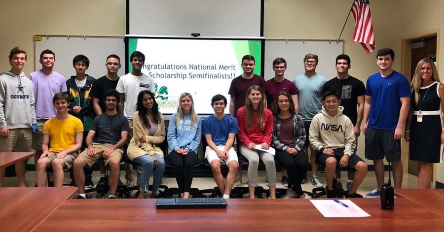 National Merit Semi-Finalists with Principal Koerner after enjoying celebratory breakfast.