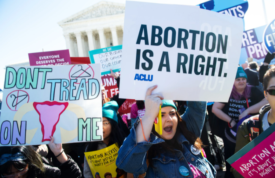 Women+protest+outside+of+the+Supreme+Court+for+legal+access+to+abortions.+