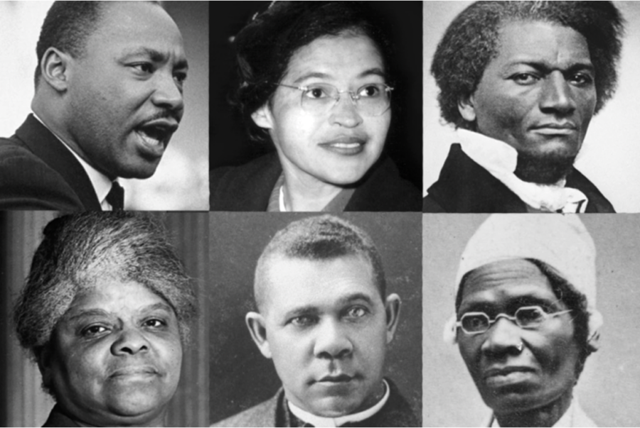 Photos of some important African American figures in American history.