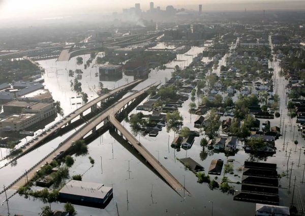 Floodwaters from Hurricane Katrina fill the streets near downtown New Orleans, La., on Aug. 30, 2005. A special United Nations panel is putting the finishing touches on a major science report that's supposed to tell people the "so what?" about climate change. The report will highlight how global warming disrupts people's lives, their natural environment and Earth itself. (AP Photo/David J. Phillip, File)